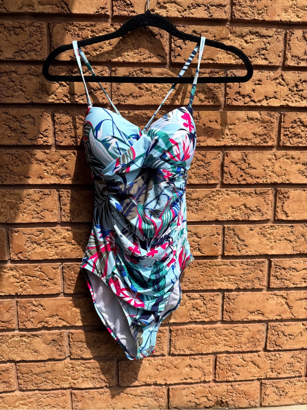 Anne Cole Twist Tummy Control Tropical Jungle Print Swimsuit